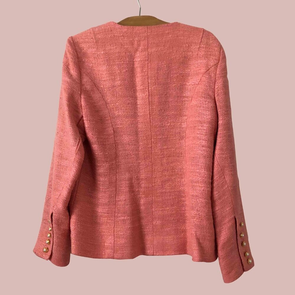 Coral Silk & Linen Blazer - Picture 5 of 6
